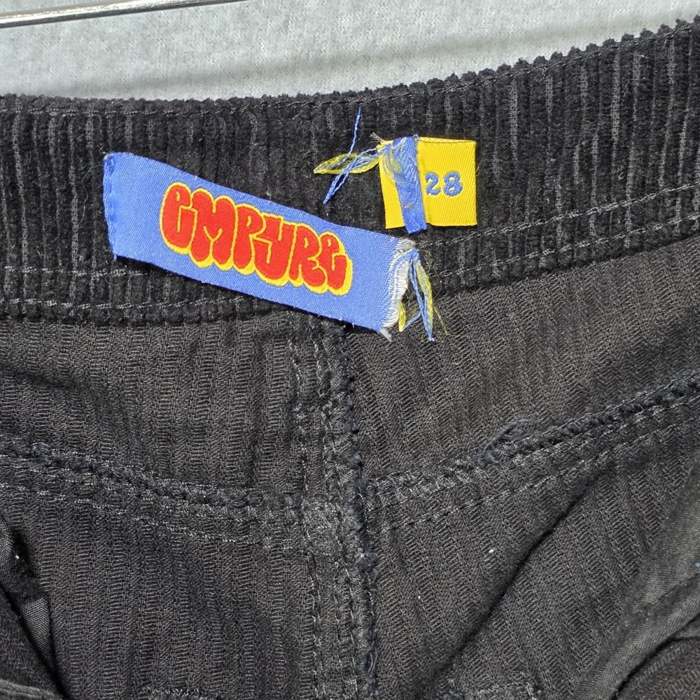 Empyre Relax Corduroy Shorts Men's 28 Black Loose Baggy Skater Trendy Y2K - Picture 5 of 8